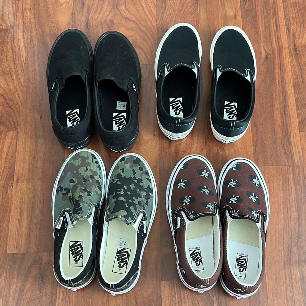 Unisex Vans 4 packs Slip on Sneakers Classic Low-Top Design
